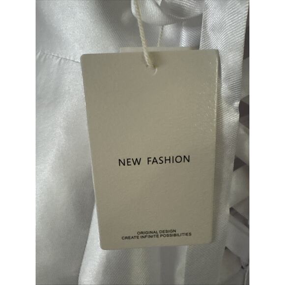 NWT Formal Bridesmaid Prom White Satin Lace-up Back Wedding Guest Gown SZ 4-8 - Picture 6 of 6